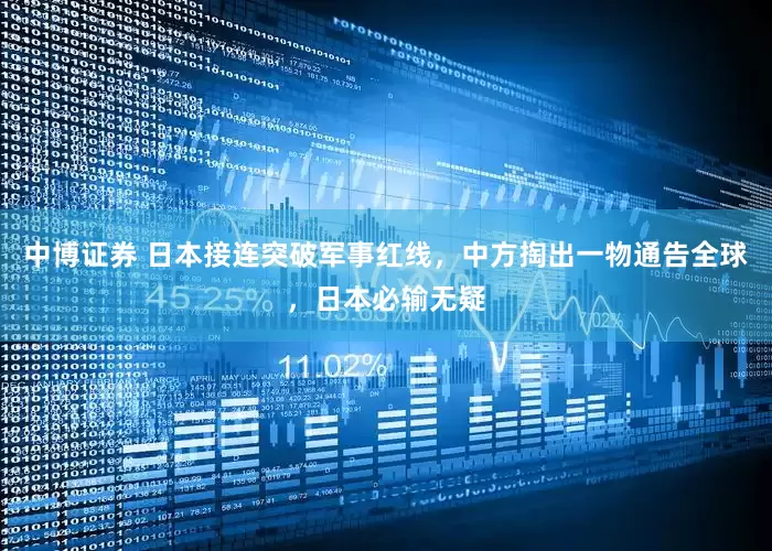 中博证券 日本接连突破军事红线，中方掏出一物通告全球，日本必输无疑